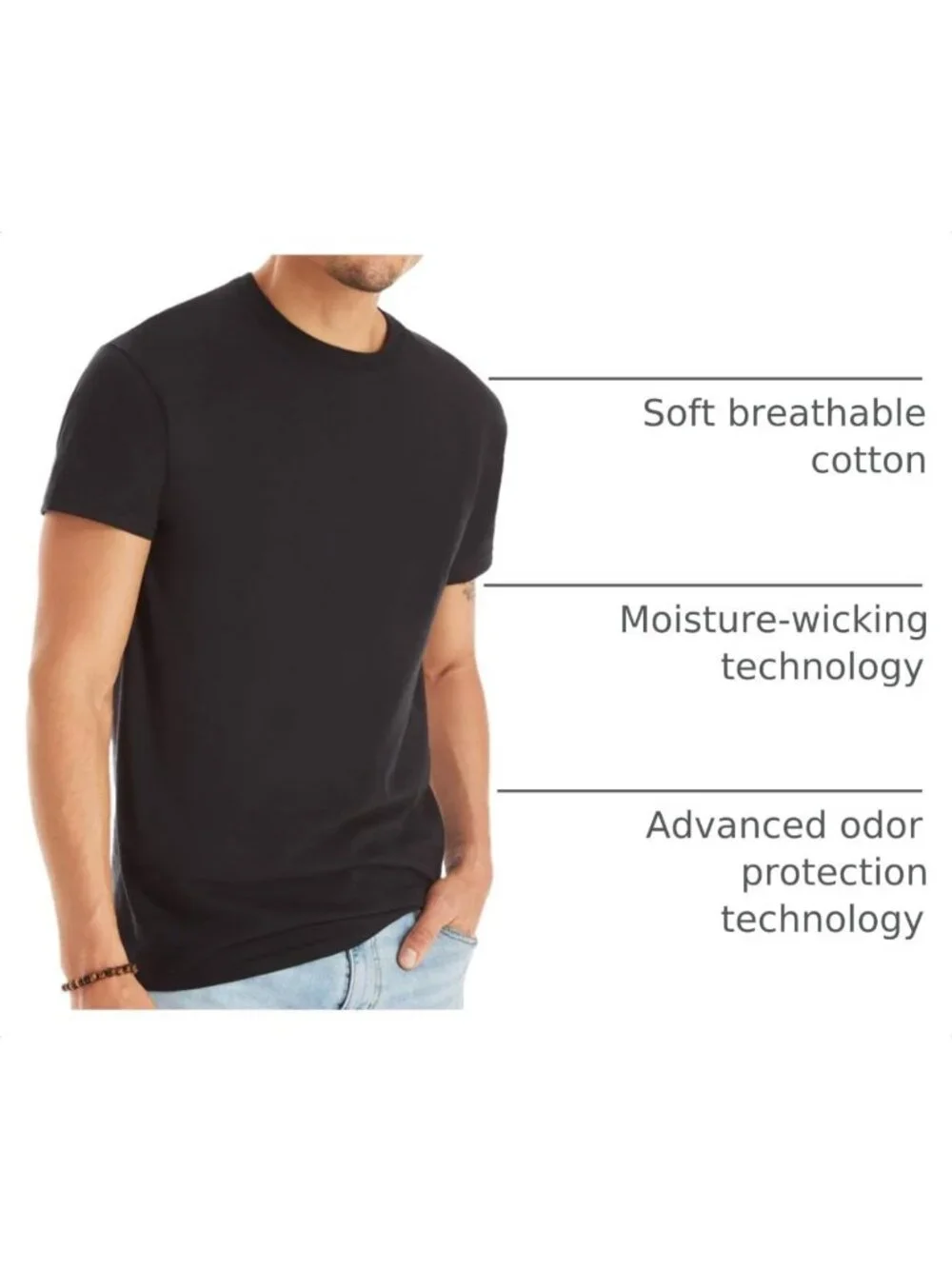 Soft Cotton Stay-Tucked Men's Undershirts - Best Multipack in White & Black